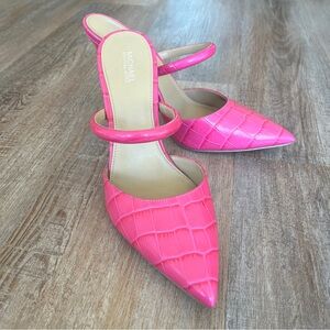 Michael Kors Pink Croc-Embossed Heels